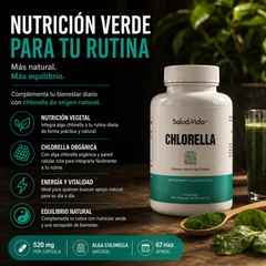 Alga Chlorella 1500mg por Porción (3 cápsulas) - Con Chlorella Orgánica