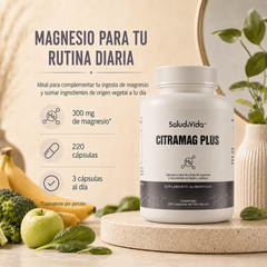 Citrato De Magnesio 2000mg Por Porción (3 Cápsulas) - CITRAMAG PLUS S&V - Sin Gluten Y Sin OMG
