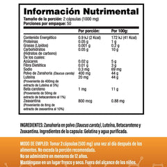 Luteína 20 mg Con Zeaxantina 800 mcg - Alta Concentración
