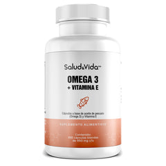 Omega 3 con 339 mg EPA y 226 mg DHA + Vitamina E por Porción (2 Cápsulas)