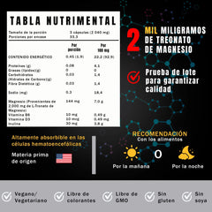 Treonato De Magnesio 100 cápsulas 680 mg