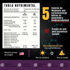 Ultra Magnesium (Complejo de Magnesio) - 100 cápsulas 652 mg