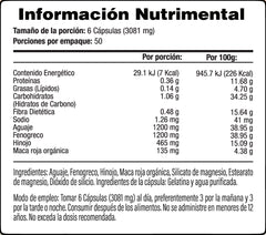 Aguaje y Fenogreco con Hinojo en Cápsulas