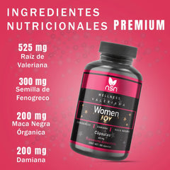 Women JoY (Valeriana, Fenogreco, Maca Negra y Damiana) 50 porciones