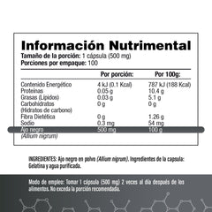 Ajo Negro 500mg - SaludVida México