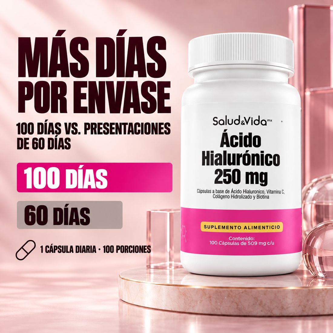 Ácido Hialurónico con Vitamina C, Colágeno y Biotina