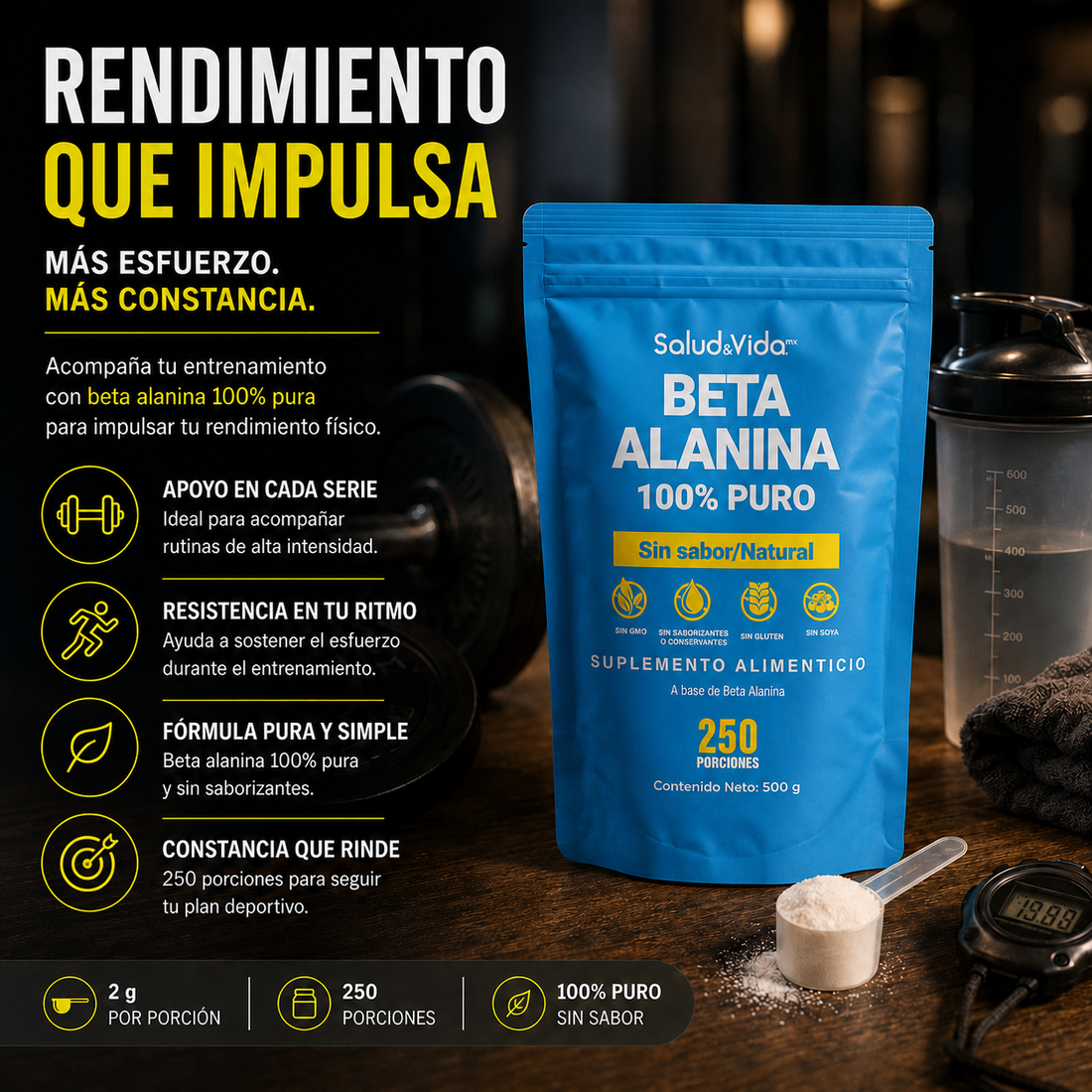 Beta Alanina en Polvo 100% Puro
