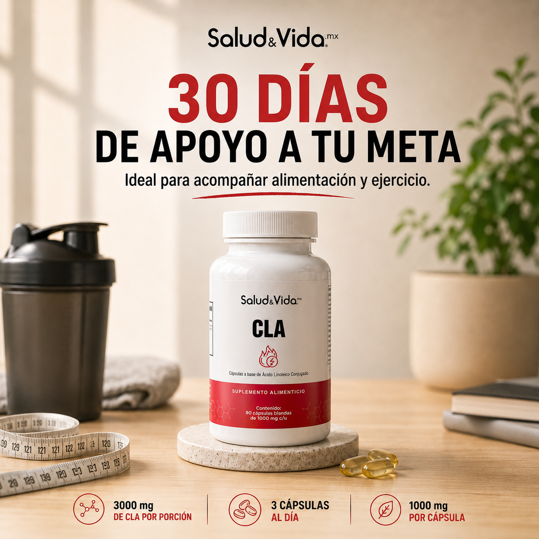 CLA 3000 mg por porción (3 Cápsulas)