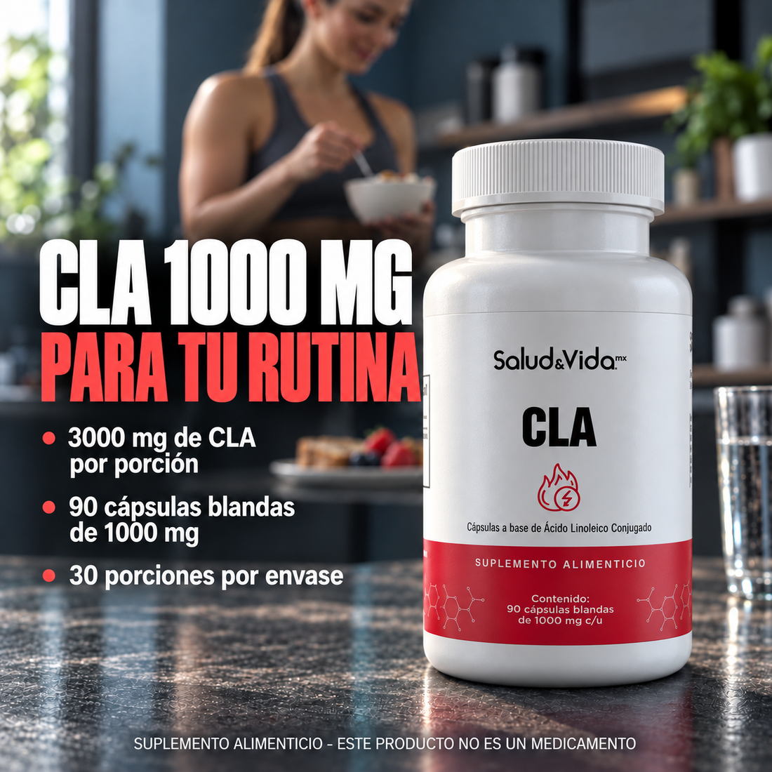 CLA 3000 mg por porción (3 Cápsulas)