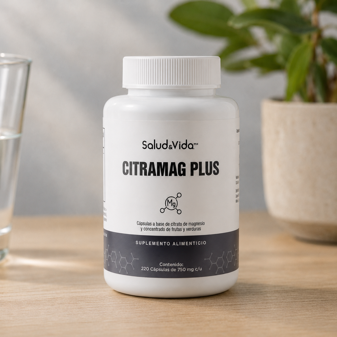 Citrato De Magnesio 2000mg Por Porción (3 Cápsulas) - CITRAMAG PLUS S&V - Sin Gluten Y Sin OMG