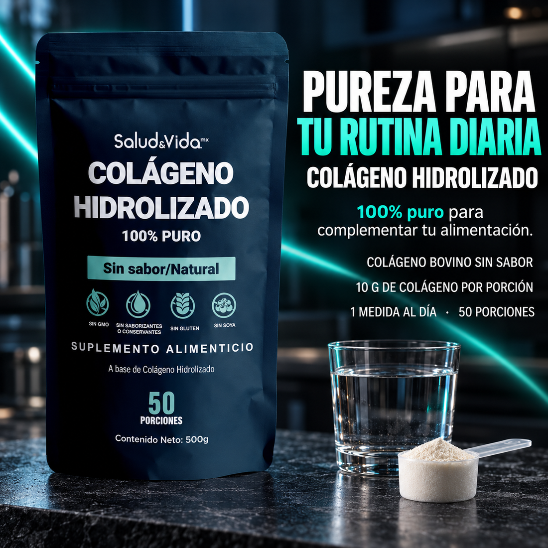 Péptidos de Colágeno Hidrolizado en Polvo Tipo 1 y 3
