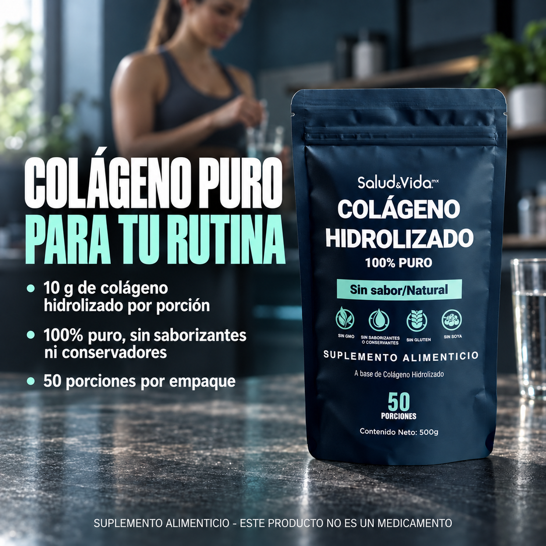 Péptidos de Colágeno Hidrolizado en Polvo Tipo 1 y 3