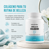 Complejo de Colágeno 513mg (Marino, Porcino y Bovino) Tipo 1, 2 y 3 + Ácido Hialurónico y Biotina