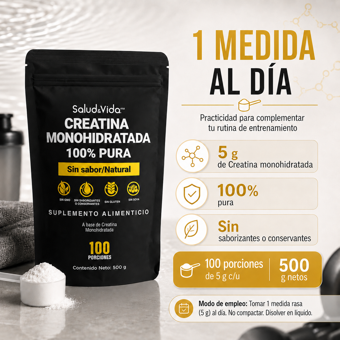 Creatina Monohidratada 100% Pura