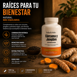 Cúrcuma, Jengibre y Pimienta Negra