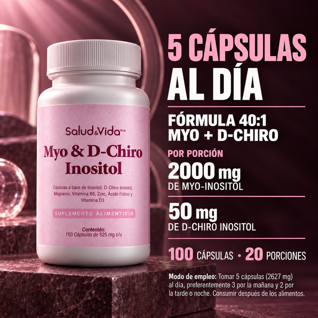 Myo & D-Chiro Inositol 2000mg + 50mg Por Porción