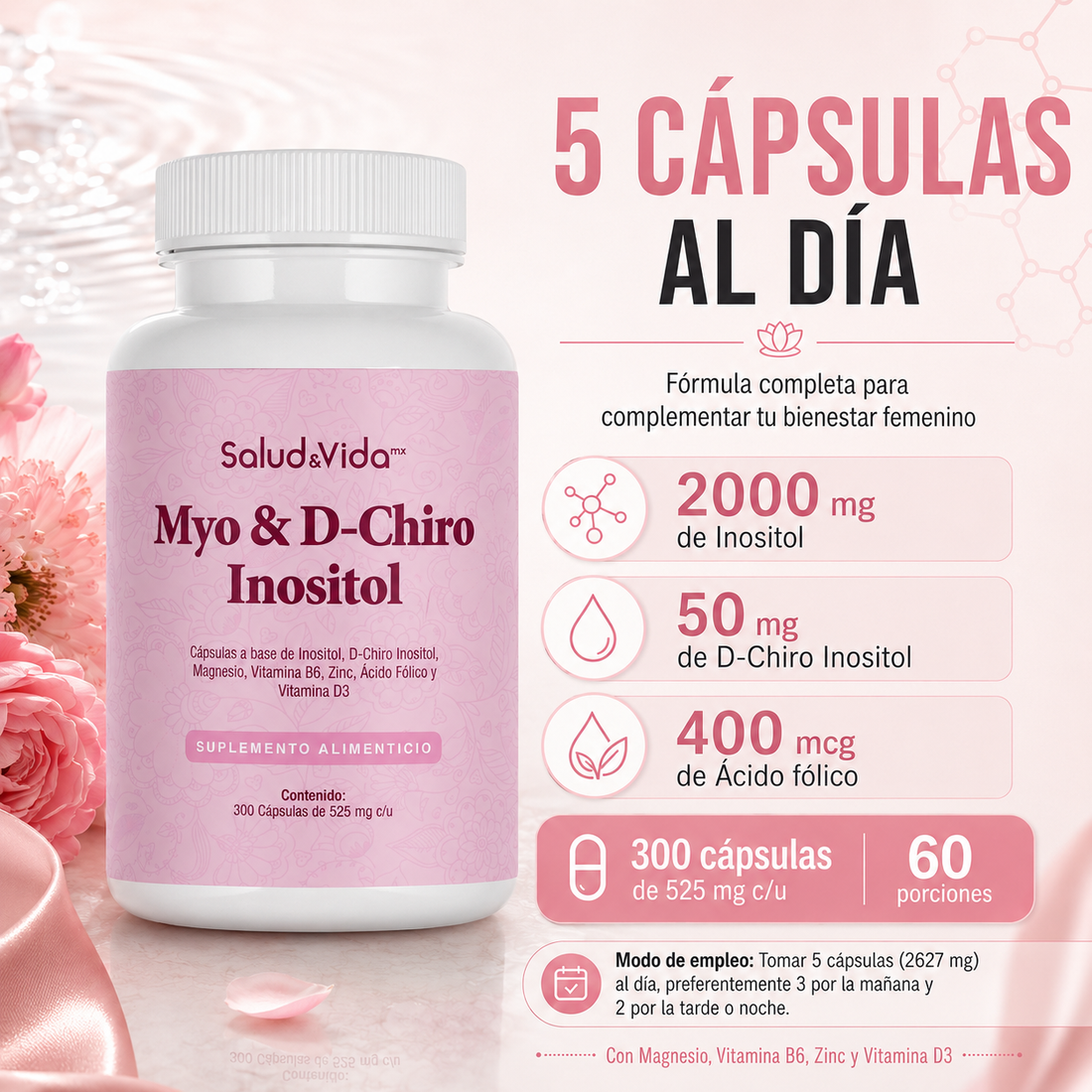 Myo & D-Chiro Inositol 2000mg + 50mg Por Porción