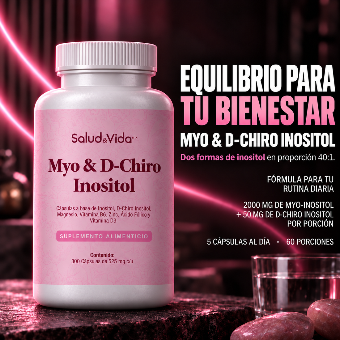 Myo & D-Chiro Inositol 2000mg + 50mg Por Porción
