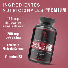 Dinamic Circulation (Extracto de Uva, L-arginina y Betabel) 90 cápsulas