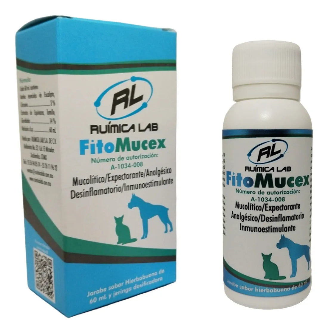 Jarabe para Tos con Flemas para Perro y Gato - Fitomucex