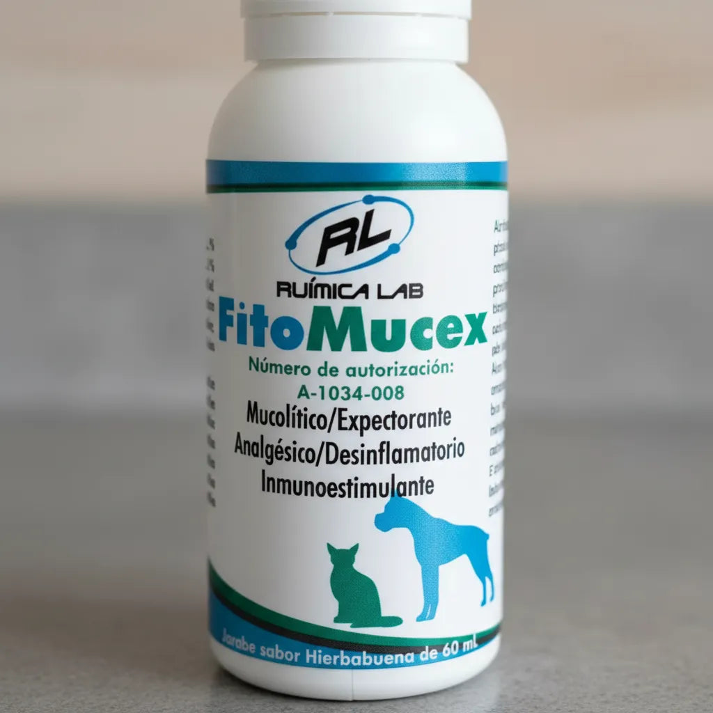 Jarabe para Tos con Flemas para Perro y Gato - Fitomucex