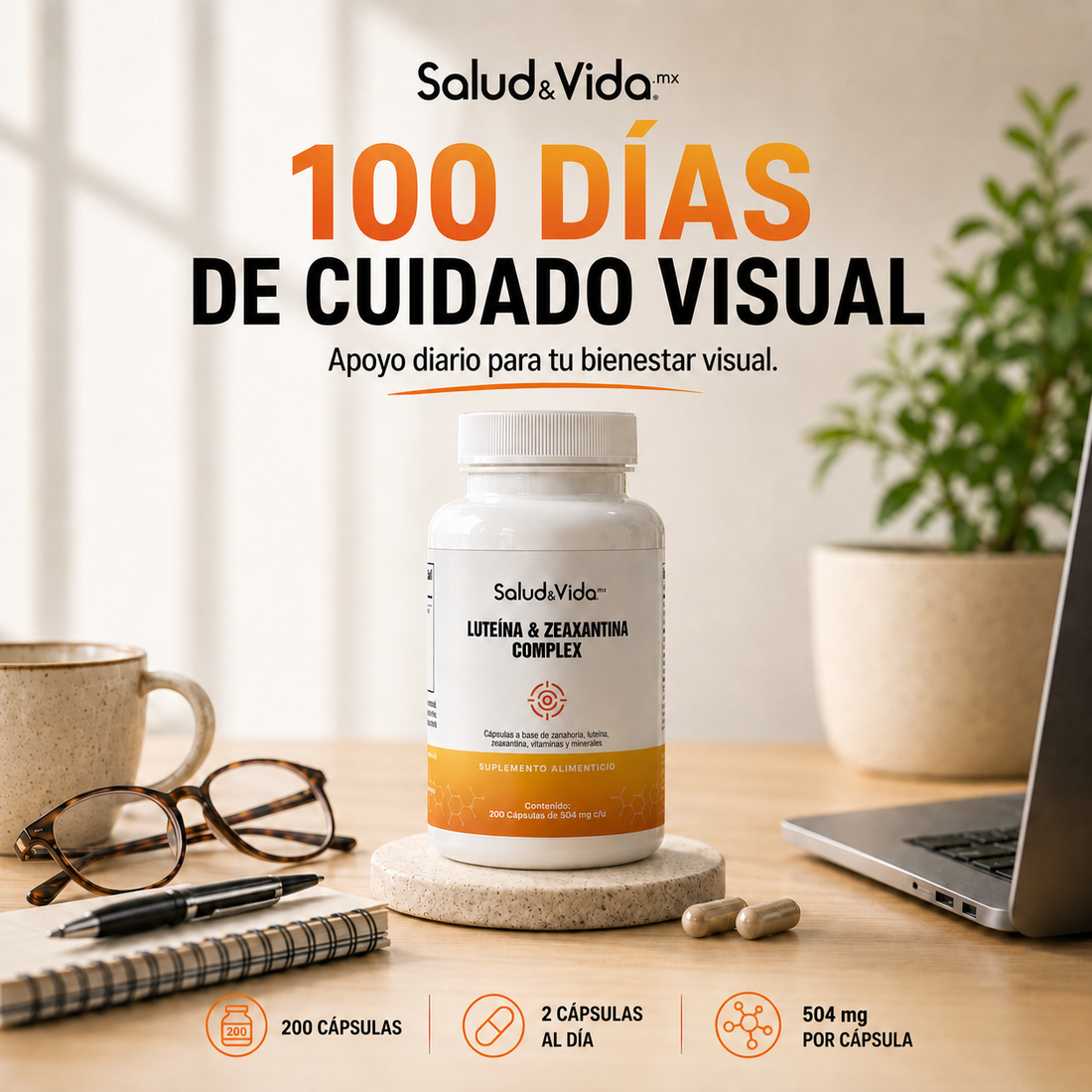 Complejo de Luteína y Zeaxantina con Vitaminas y minerales - Focus 504mg