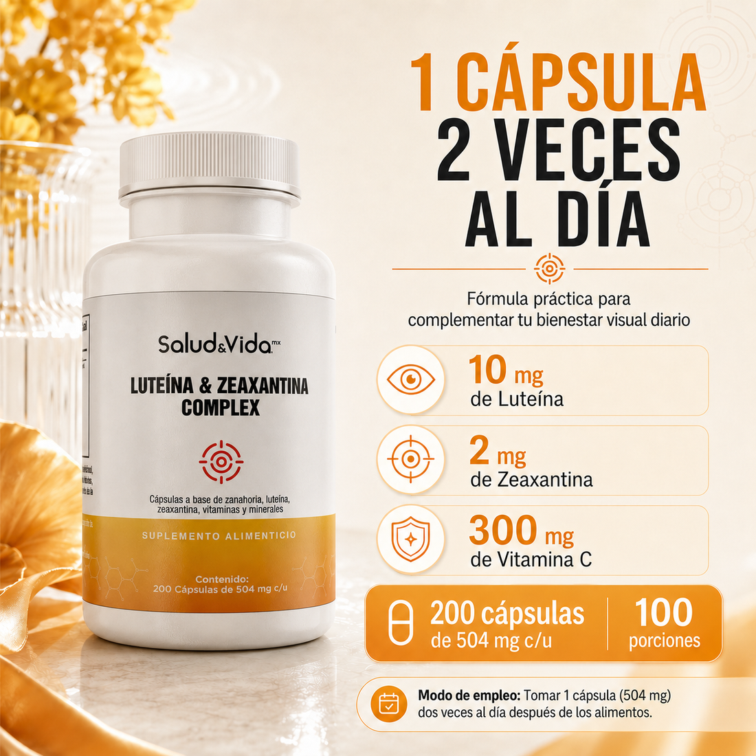 Complejo de Luteína y Zeaxantina con Vitaminas y minerales - Focus 504mg