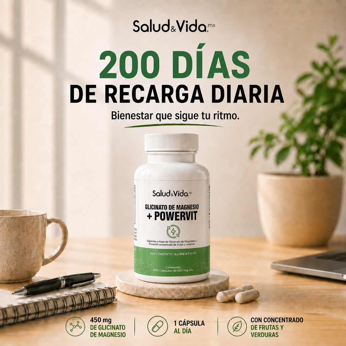 Glicinato De Magnesio 450mg