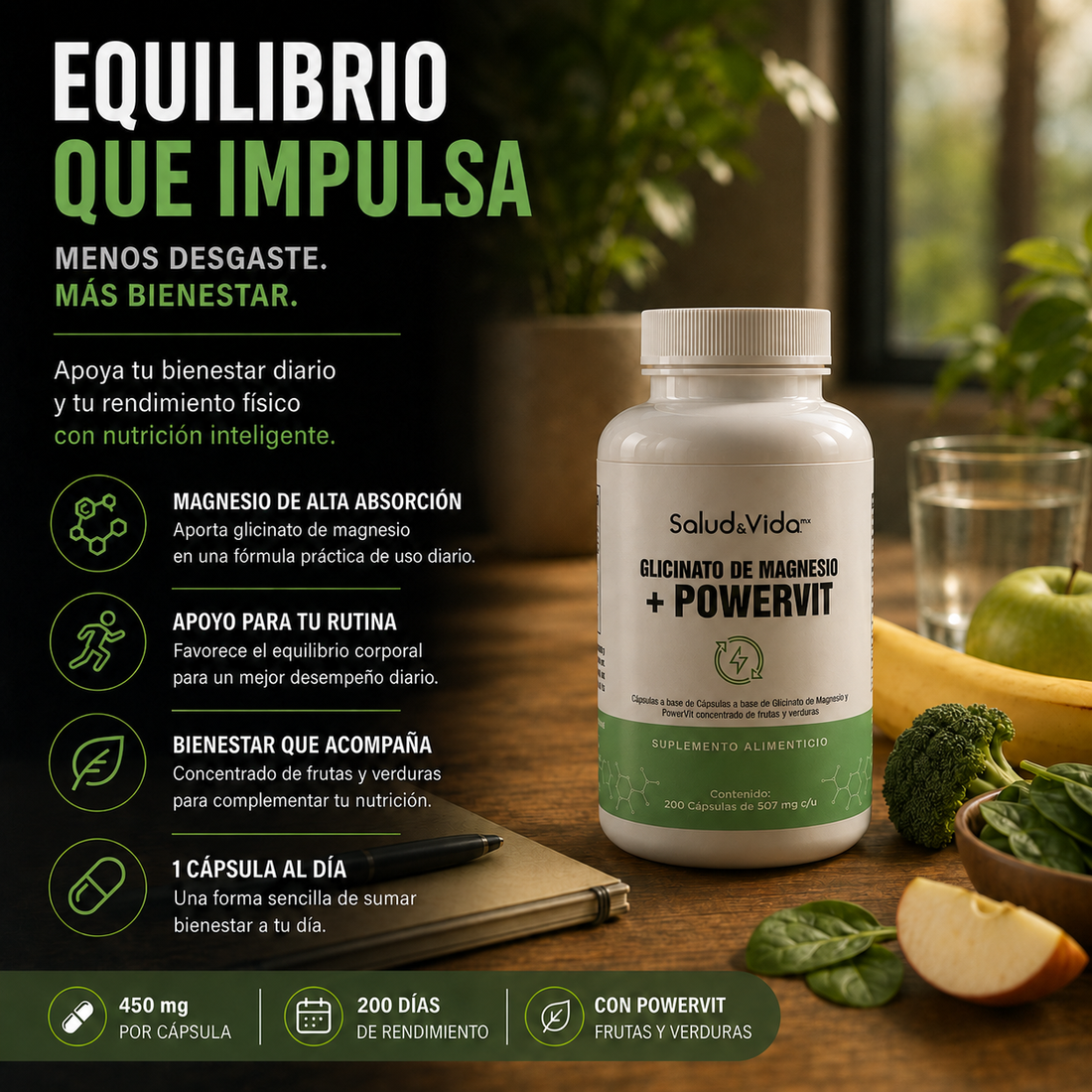 Glicinato De Magnesio 450mg