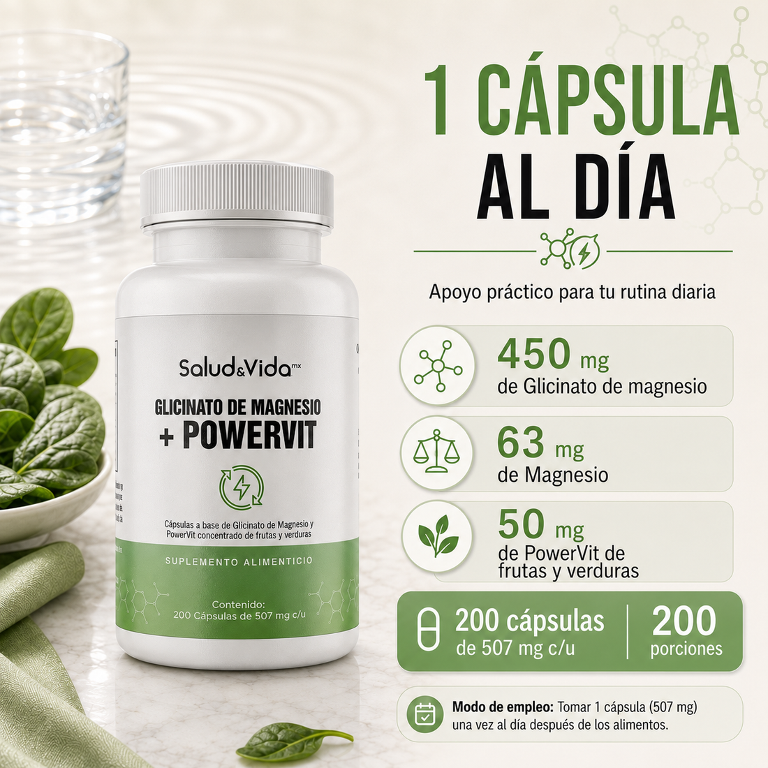 Glicinato De Magnesio 450mg