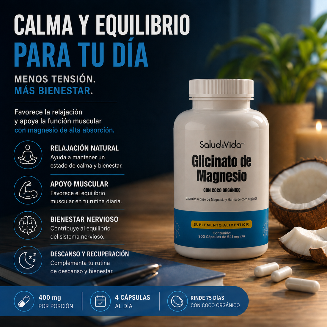 Glicinato de Magnesio 2000mg