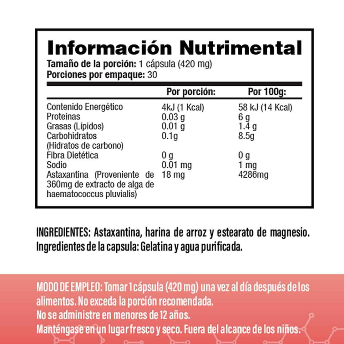 Astaxantina 18mg