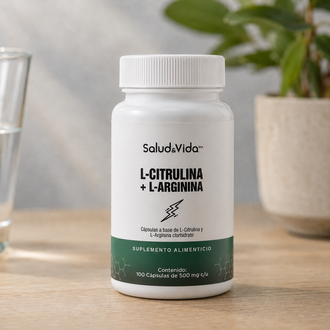 L-Citrulina con L-Arginina 950mg por porción (2 cápsulas)
