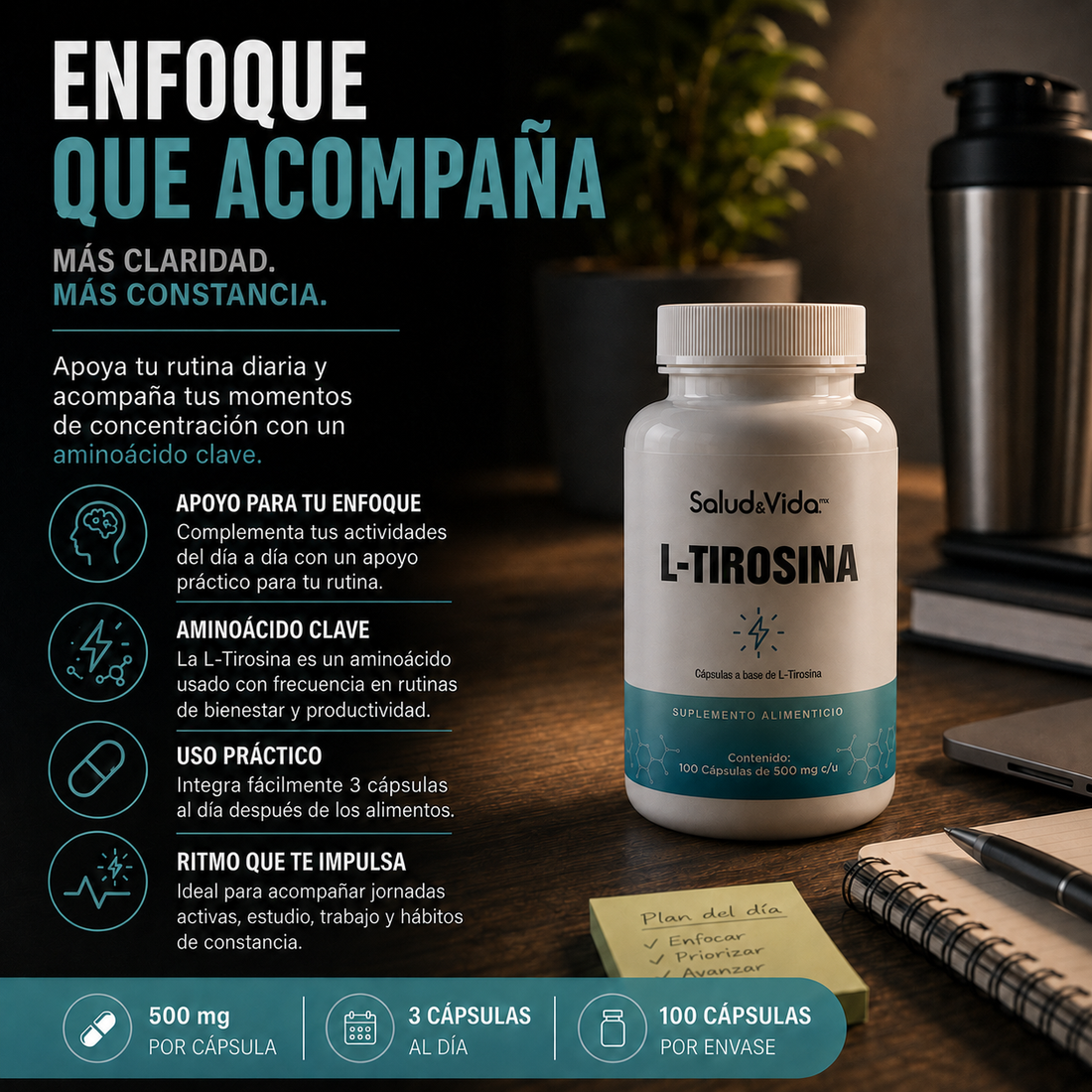 L-Tirosina 500mg