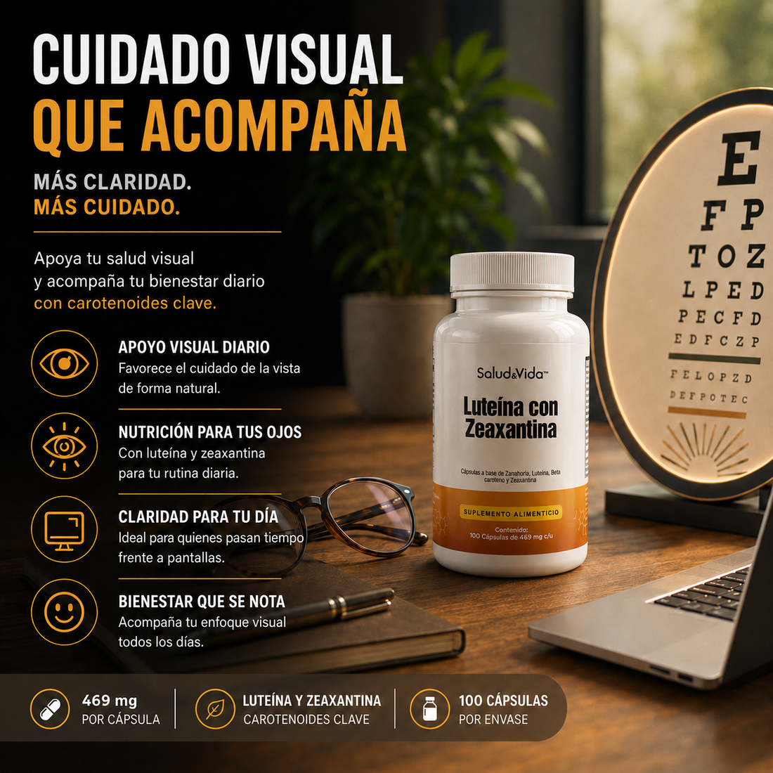 Luteína 20 mg Con Zeaxantina 800 mcg - Alta Concentración
