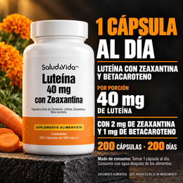 Luteína 40mg Con Zeaxantina Y Betacaroteno