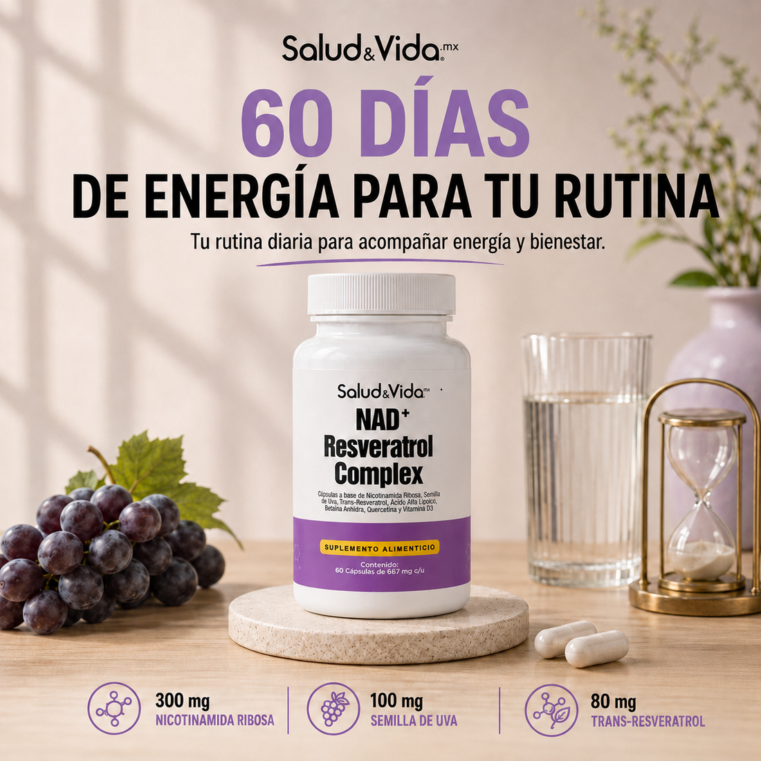 NAD + con Resveratrol Complex en Cápsulas