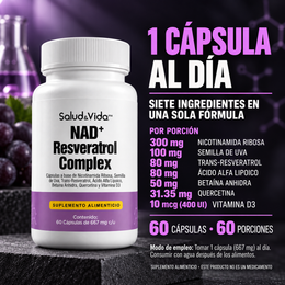 NAD + con Resveratrol Complex en Cápsulas