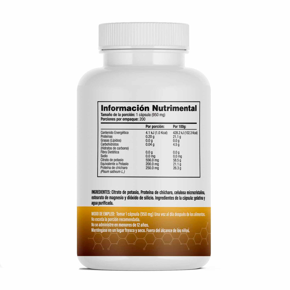 Citrato de Potasio 518mg (200mg de Potasio Elemental) + Proteína
