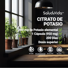 Citrato de Potasio 518mg (200mg de Potasio Elemental) + Proteína