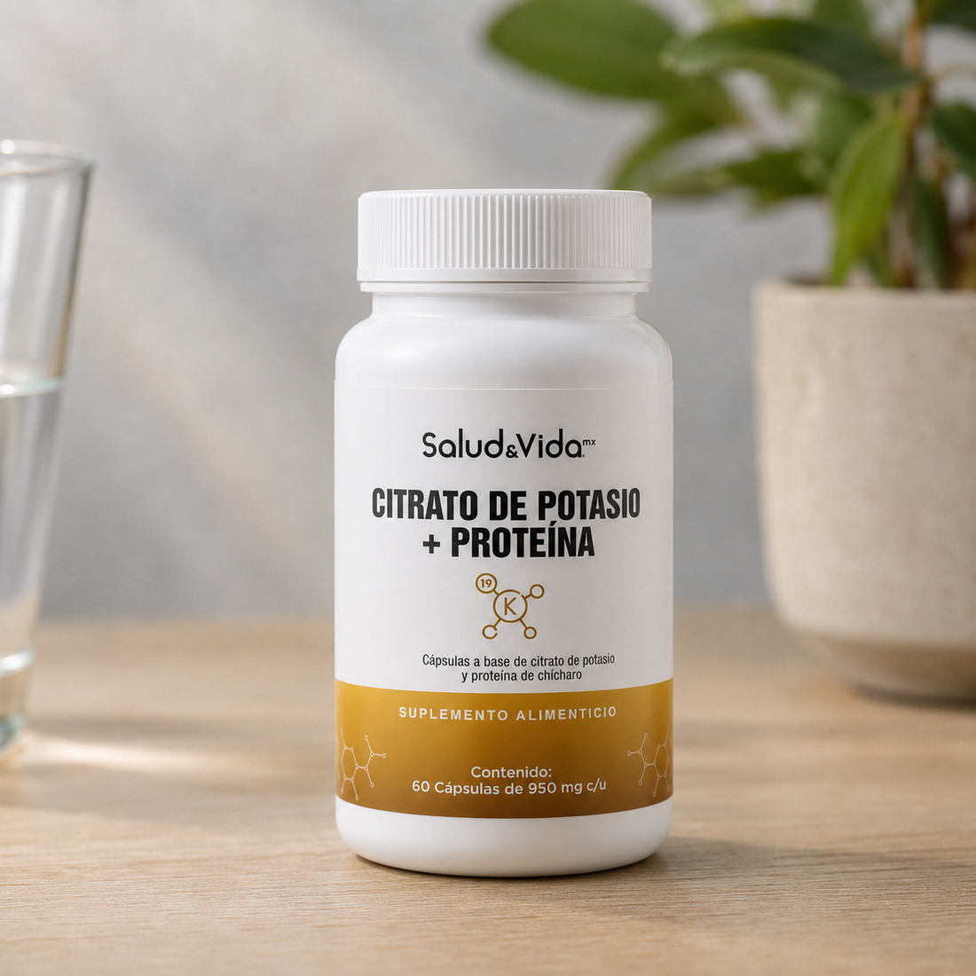 Citrato de Potasio 518mg (200mg de Potasio Elemental) + Proteína