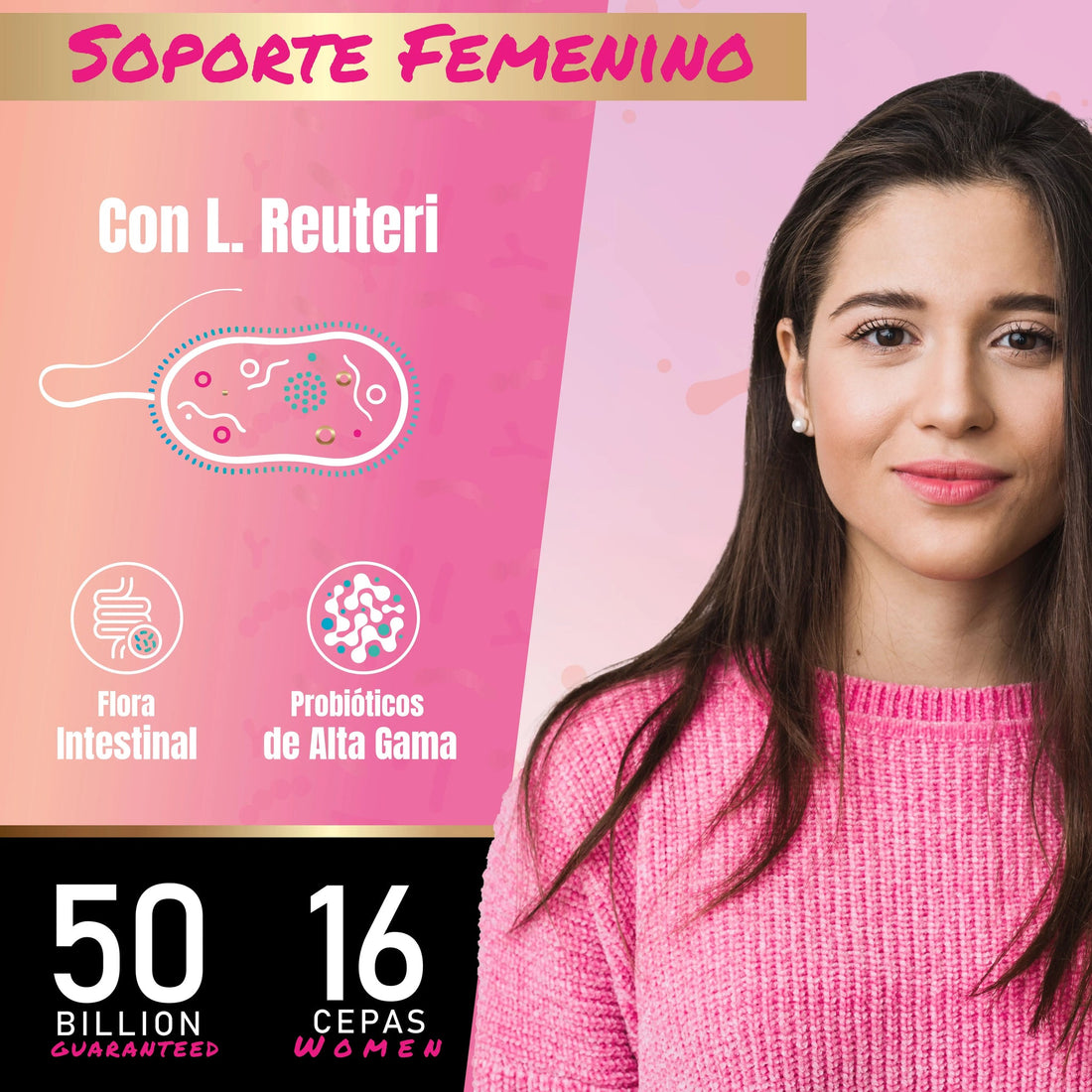Probióticos para Mujer 16 cepas 50 Billones UFC 60 porciones