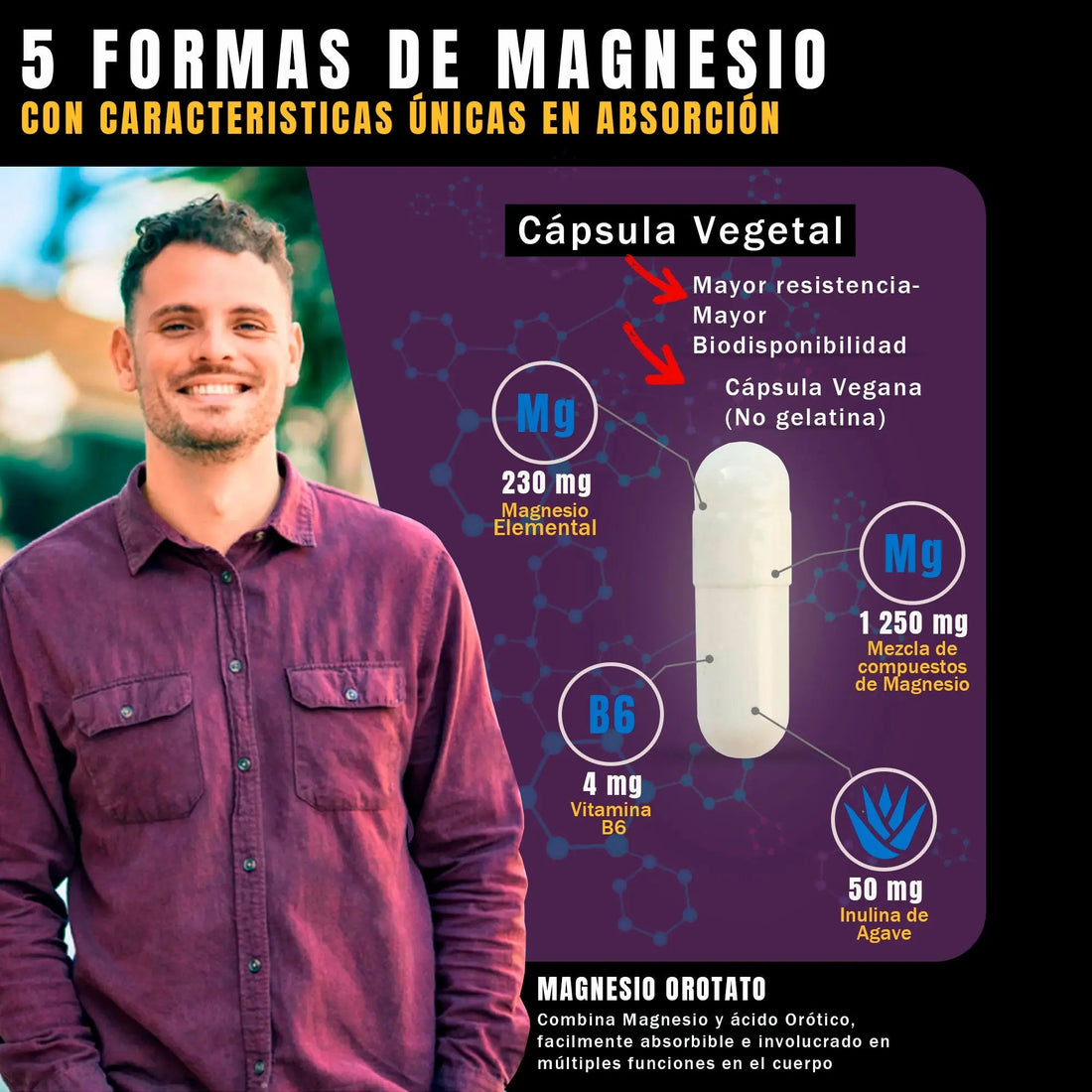 Ultra Magnesium (Complejo de Magnesio) - 100 cápsulas 652 mg