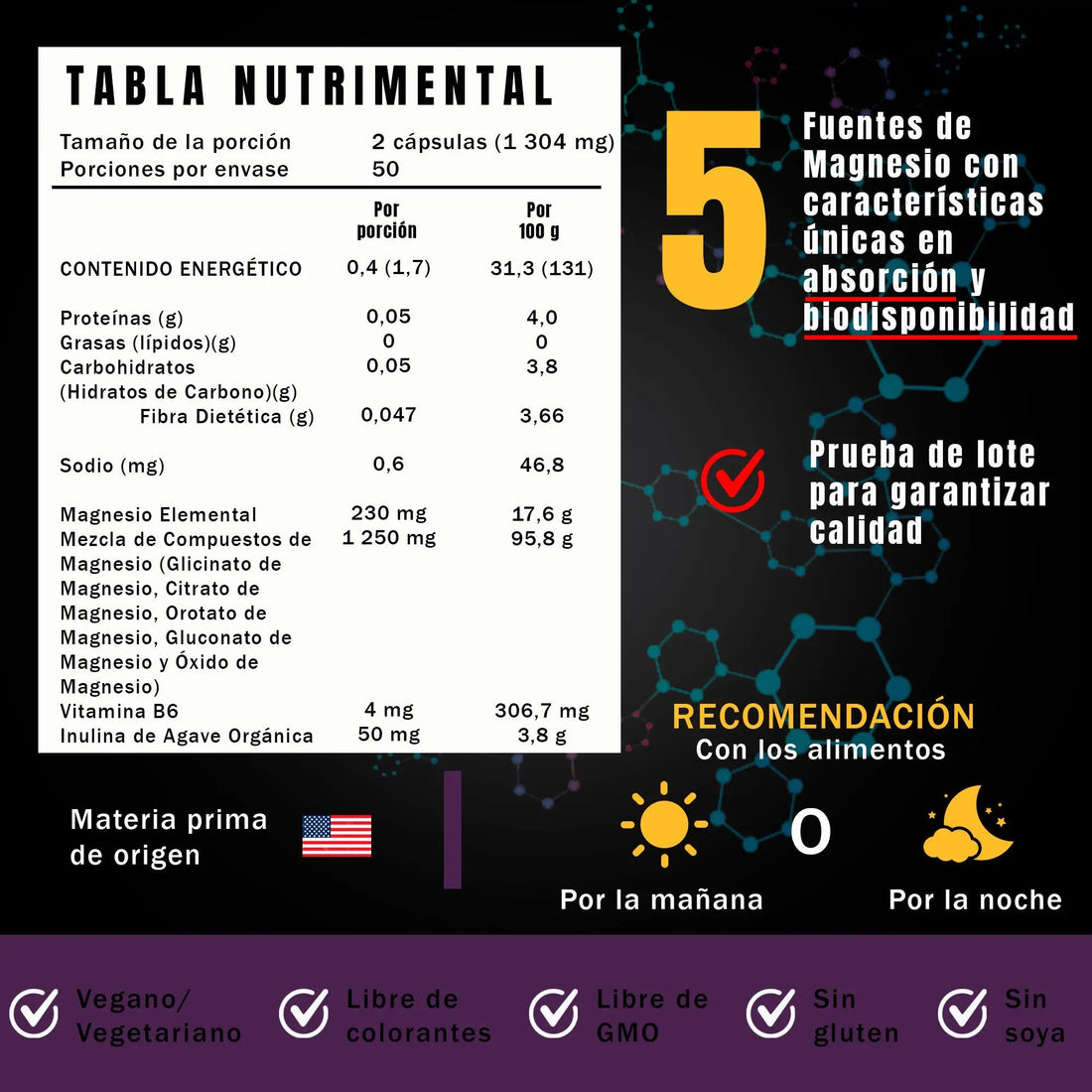 Ultra Magnesium (Complejo de Magnesio) - 100 cápsulas 652 mg