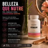 Vitaglow 500mg - Biotina, Colágeno, Ácido Hialurónico Y Queratina, con 18 Ingredientes activos