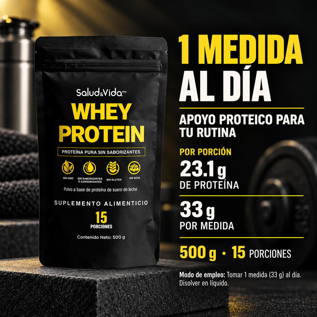 Proteína en Polvo Sin Sabor - Whey Protein