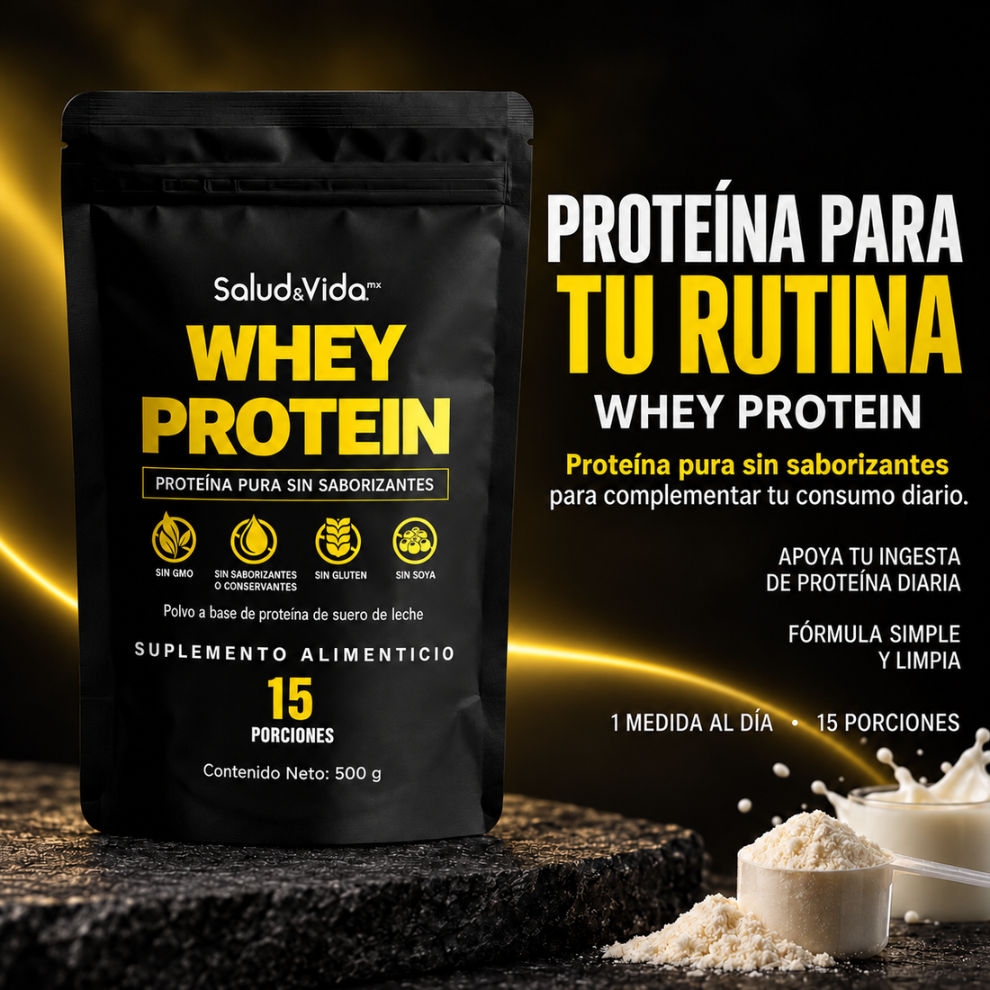 Proteína en Polvo Sin Sabor - Whey Protein