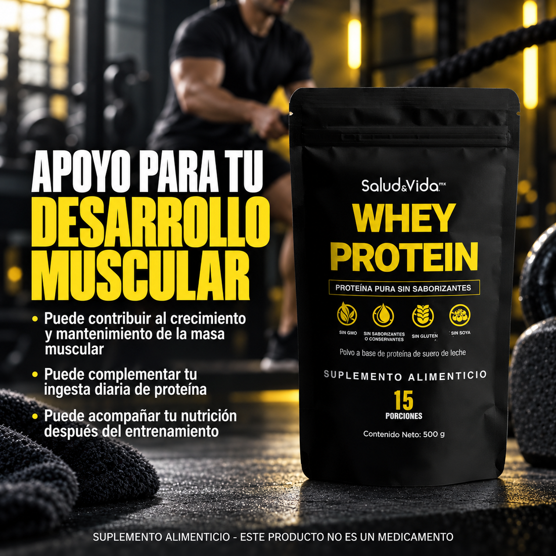 Proteína en Polvo Sin Sabor - Whey Protein