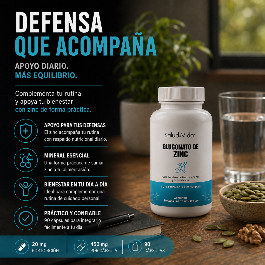 Gluconato de Zinc 20mg