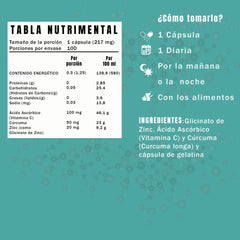 Bisglicinato de Zinc 20mg 100 cápsulas